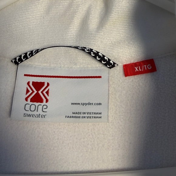 Spyder Essential Sweater Jacket Women's XL White Green Full Zip Rare Color - Picture 7 of 8